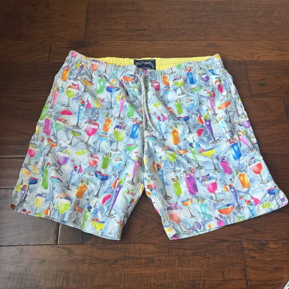 Michael’s Men's‎ Mesh Liner Swim Trunks Tropical Treats Multicolored Size L